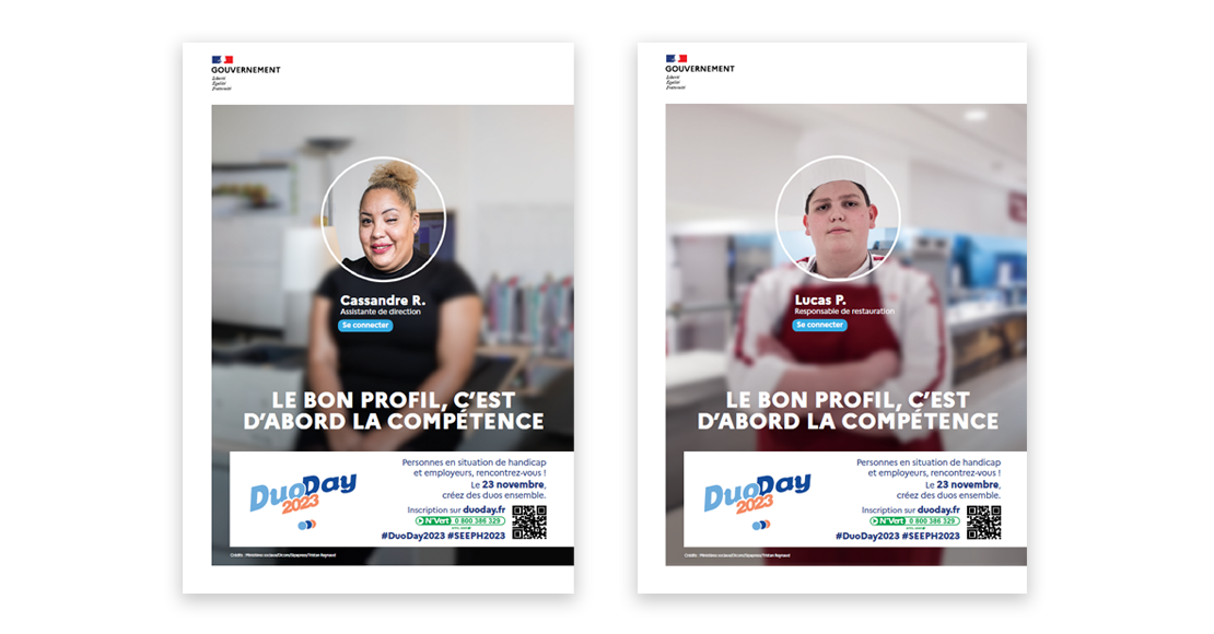 Affiches de campagne d'information et de sensibilisation au DuoDay 