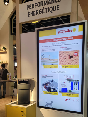 Le cache clim Outsteel présenté sur le stand Cheminées Poujoulat à Interclima 2026