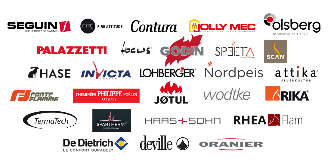 Fabricants d'appareils ATTIKA, CHARNWOOD, CHESNEY'S, CMG, CONTURA, DE DIETRICH, DEVILLE, FOCUS, FONTE FLAMME, GODIN, HAAS & SOHN, HASE, HETA, INVICTA, JIDE, JOLLY MEC, JOTUL, LOHBERGER, LOTUS, NORDPEIS, OLSBERG, ORANIER, PHILIPPE, RAIS, RHEA FLAM, SCAN, SEGUIN DUTERIEZ, SEGUIN HWAM, SEGUIN WIKING, SEGUIN PIAZZETTA, SEGUIN BORDELET, SEGUIN SPEETA, SPARTHEM, TERMATECH, WODTKE