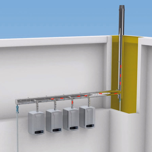 carneaux et conduits de raccordement pour chaudières gaz condensation